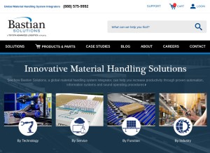 How bastiansolutions.com looks like on a tablet such as an iPad.