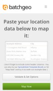 How batchgeo.com looks like on a mobile device such as an iPhone.
