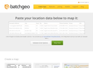 How batchgeo.com looks like on a tablet such as an iPad.