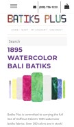How batiksplus.com looks like on a mobile device such as an iPhone.