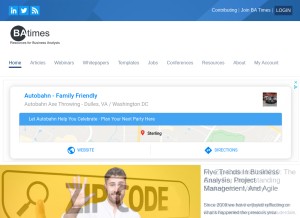 How batimes.com looks like on a tablet such as an iPad.