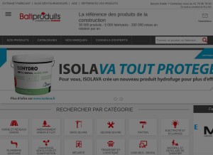 How batiproduits.com looks like on a tablet such as an iPad.