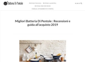 How batteriadipentole.com looks like on a tablet such as an iPad.