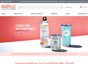 How baudville.com looks like on a tablet such as an iPad.