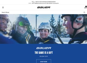 How bauer.com looks like on a tablet such as an iPad.