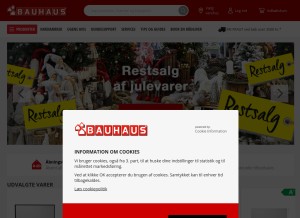 How bauhaus.dk looks like on a tablet such as an iPad.