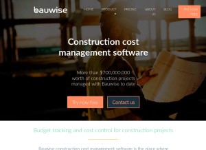How bauwise.com looks like on a tablet such as an iPad.