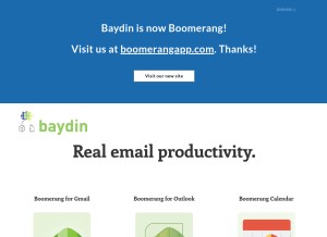 How baydin.com looks like on a tablet such as an iPad.