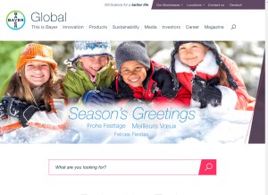 How bayer.com looks like on a tablet such as an iPad.