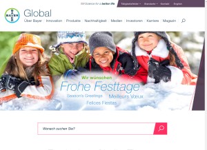 How bayer.de looks like on a tablet such as an iPad.