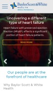 How baylorhealth.edu looks like on a mobile device such as an iPhone.