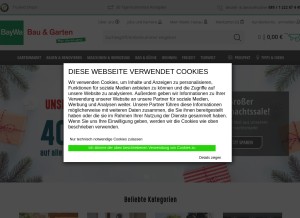 How baywa-baumarkt.de looks like on a tablet such as an iPad.