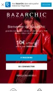 How bazarchic.com looks like on a mobile device such as an iPhone.