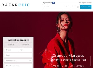 How bazarchic.com looks like on a tablet such as an iPad.