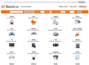 How bazos.cz looks like on a tablet such as an iPad.