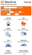 How bazos.sk looks like on a mobile device such as an iPhone.