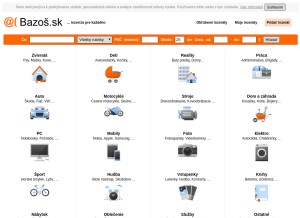 How bazos.sk looks like on a tablet such as an iPad.