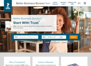 How bbb.org looks like on a tablet such as an iPad.