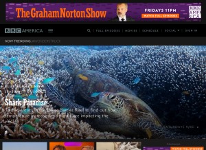 How bbcamerica.com looks like on a tablet such as an iPad.