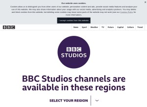 How bbcchannels.com looks like on a tablet such as an iPad.
