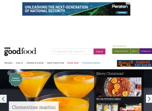 How bbcgoodfood.com looks like on a tablet such as an iPad.