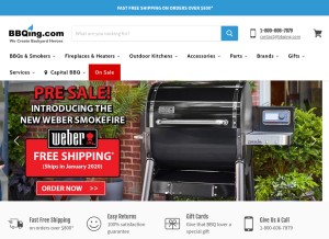 How bbqing.com looks like on a tablet such as an iPad.