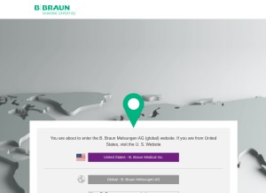 How bbraun.net looks like on a tablet such as an iPad.