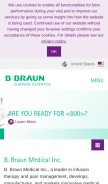 How bbraunusa.com looks like on a mobile device such as an iPhone.