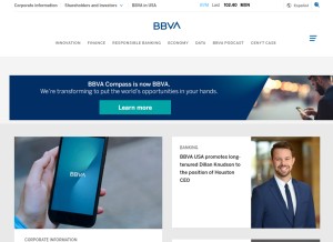 How bbva.com looks like on a tablet such as an iPad.