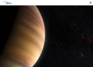 How bbvaopenmind.com looks like on a tablet such as an iPad.