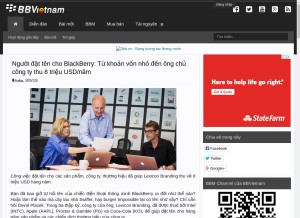 How bbvietnam.com looks like on a tablet such as an iPad.