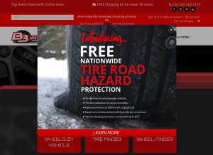 How bbwheelsonline.com looks like on a tablet such as an iPad.