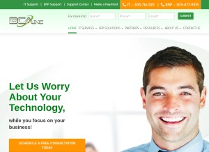 How bcainc.com looks like on a tablet such as an iPad.