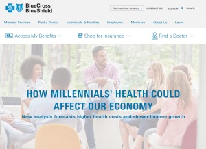 How bcbs.com looks like on a tablet such as an iPad.