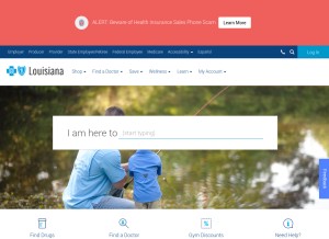 How bcbsla.com looks like on a tablet such as an iPad.