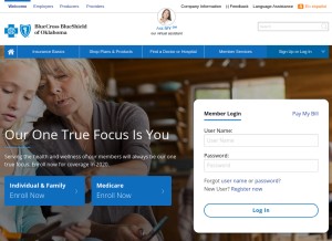 How bcbsok.com looks like on a tablet such as an iPad.