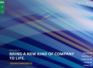 How bcg.com looks like on a tablet such as an iPad.