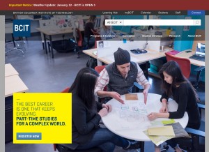 How bcit.ca looks like on a tablet such as an iPad.