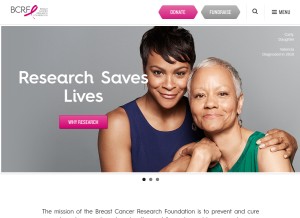 How bcrf.org looks like on a tablet such as an iPad.