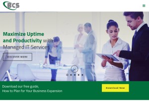 How bcservice.net looks like on a tablet such as an iPad.