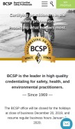 How bcsp.org looks like on a mobile device such as an iPhone.
