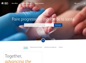 How bd.com looks like on a tablet such as an iPad.