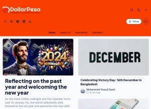 How bd.dollarpesa.com looks like on a tablet such as an iPad.