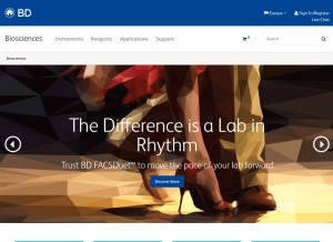 How bdbiosciences.com looks like on a tablet such as an iPad.