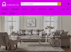 How bdhomedecor.com looks like on a tablet such as an iPad.