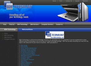 How bdhtek.com looks like on a tablet such as an iPad.