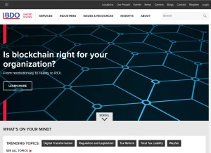 How bdo.com looks like on a tablet such as an iPad.