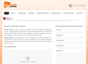 How bdwebsolutions.com looks like on a tablet such as an iPad.
