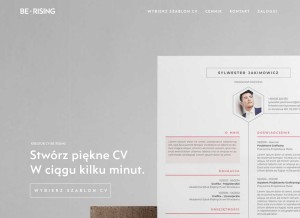 How be-rising.pl looks like on a tablet such as an iPad.