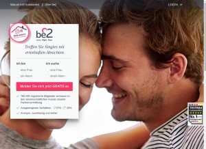 How be2.de looks like on a tablet such as an iPad.